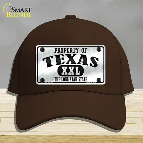 Property Of Texas Novelty License Plate Hat Cotton / Dark Brown