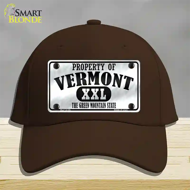 Property Of Vermont Novelty License Plate Hat Cotton / Dark Brown