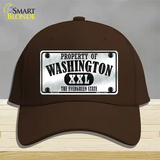 Property Of Washington Novelty License Plate Hat Cotton / Dark Brown