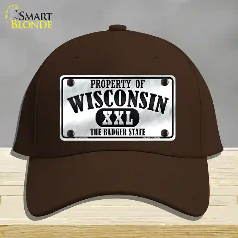 Property Of Wisconsin Novelty License Plate Hat Cotton / Dark Brown