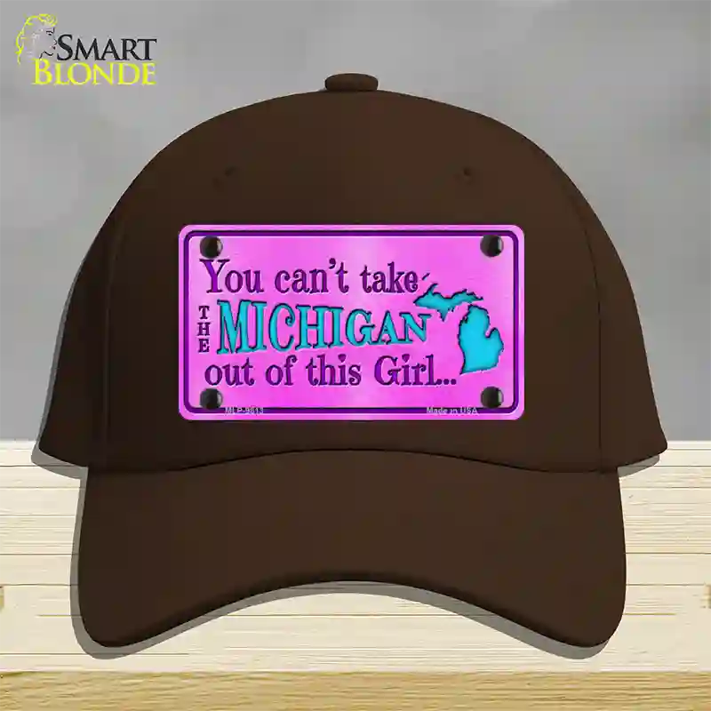 Michigan Girl Novelty License Plate Hat Cotton / Dark Brown