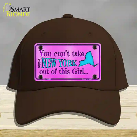 New York Girl Novelty License Plate Hat Cotton / Dark Brown