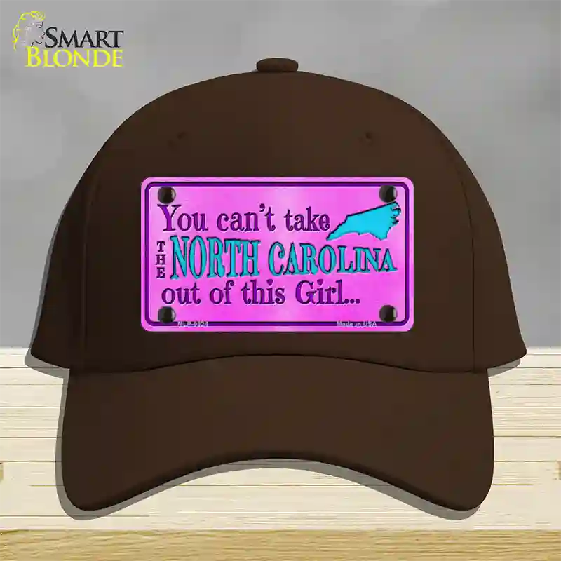 North Carolina Girl Novelty License Plate Hat Cotton / Dark Brown