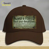 Nana And Papas Bed And Breakfast Novelty License Plate Hat Cotton / Dark Brown