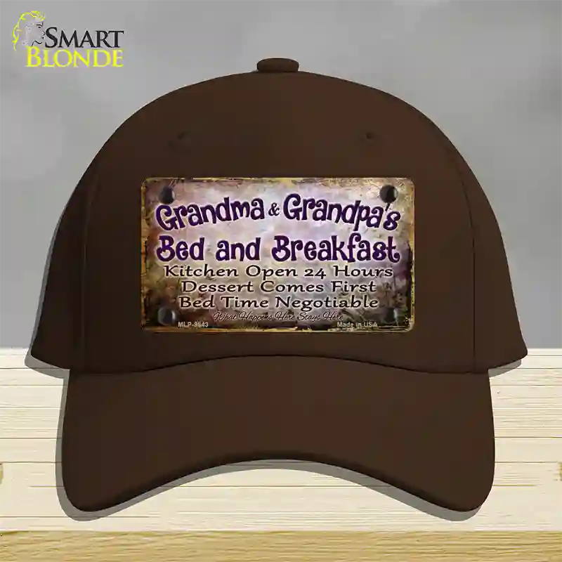 Grandma And Grandpa Bed & Breakfast Novelty License Plate Hat Cotton / Dark Brown