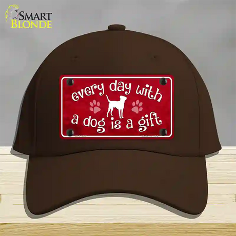 Dog Is A Gift Novelty License Plate Hat Cotton / Dark Brown