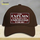 I Can Explain Novelty License Plate Hat Cotton / Dark Brown