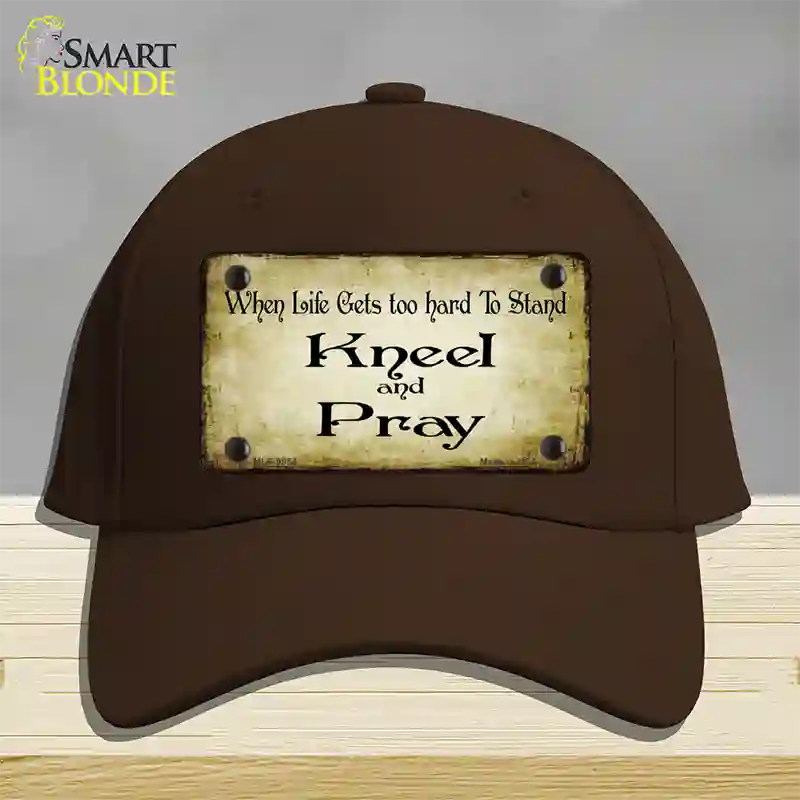 Kneel And Pray Novelty License Plate Hat Cotton / Dark Brown