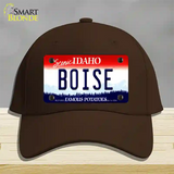 Boise Idaho Novelty License Plate Hat Cotton / Dark Brown