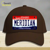 Meridian Idaho Novelty License Plate Hat Cotton / Dark Brown