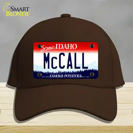 McCall Idaho Novelty License Plate Hat Cotton / Dark Brown