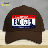 Bad Girl Idaho Novelty License Plate Hat Cotton / Dark Brown