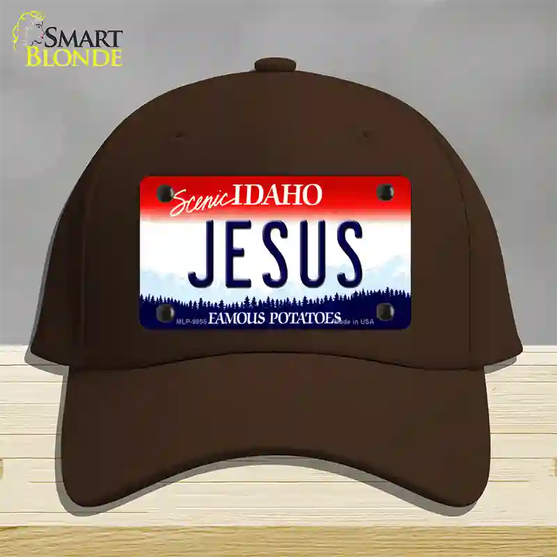 Jesus Idaho Novelty License Plate Hat Cotton / Dark Brown