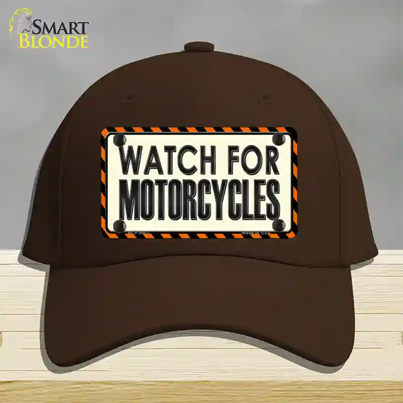 Watch For Motorcycle Novelty License Plate Hat Cotton / Dark Brown