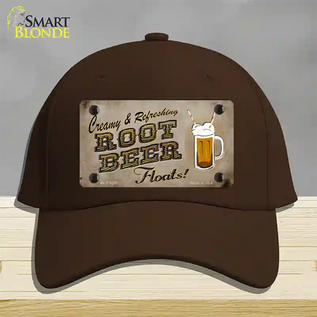 Root Beer Floats Novelty License Plate Hat Cotton / Dark Brown