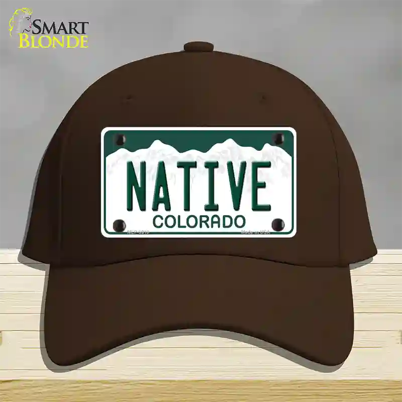 Native Colorado Novelty License Plate Hat Cotton / Dark Brown