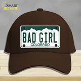 Bad Girl Colorado Novelty License Plate Hat Cotton / Dark Brown