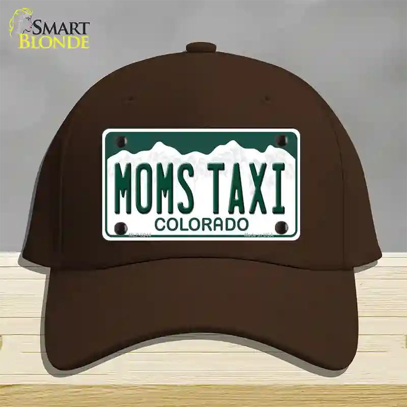 Moms Taxi Colorado Novelty License Plate Hat Cotton / Dark Brown