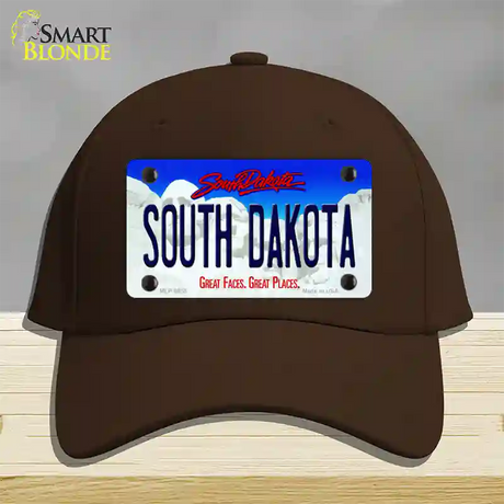 South Dakota Rushmore Novelty License Plate Hat Cotton / Dark Brown