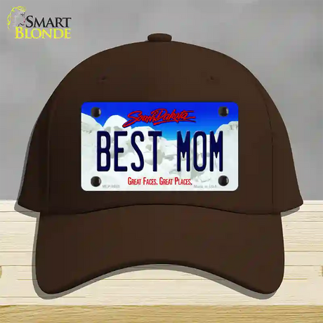 Best Mom South Dakota Novelty License Plate Hat Cotton / Dark Brown