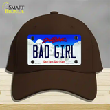 Bad Girl South Dakota Novelty License Plate Hat Cotton / Dark Brown