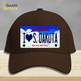 I Love South Dakota Novelty License Plate Hat Cotton / Dark Brown