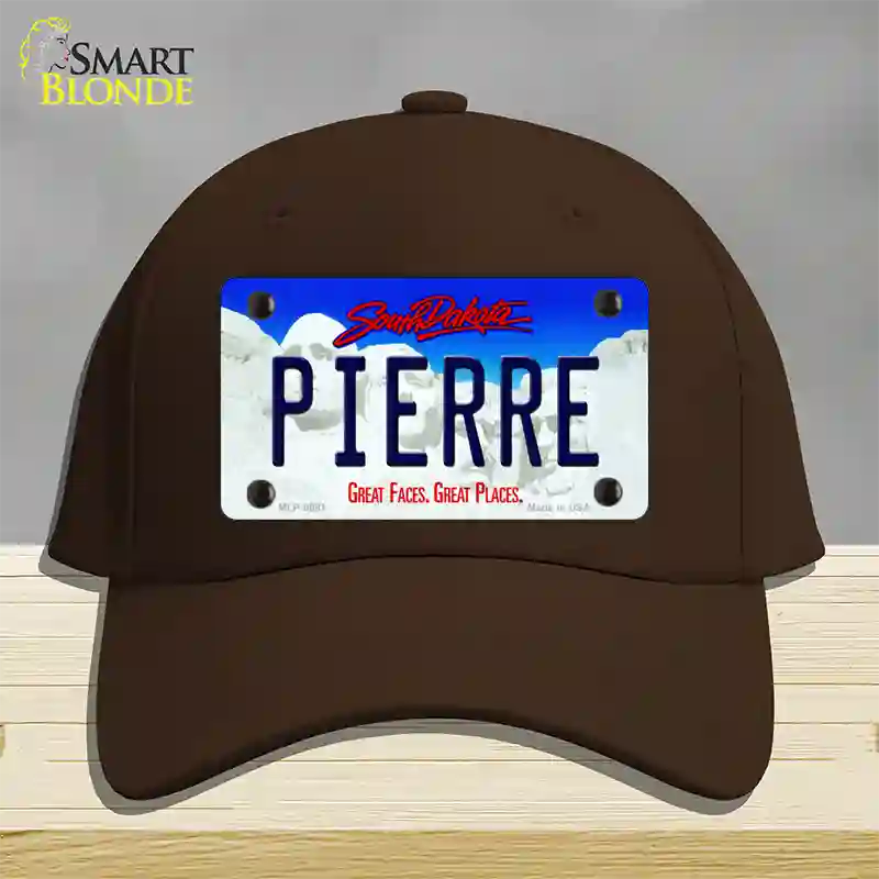 Pierre South Dakota Novelty License Plate Hat Cotton / Dark Brown