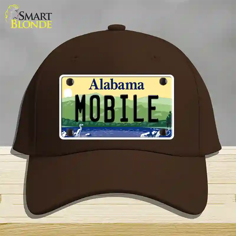 Mobile Alabama Novelty License Plate Hat Cotton / Dark Brown