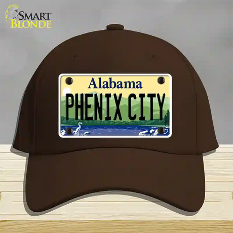 Phenix City Alabama Novelty License Plate Hat Cotton / Dark Brown