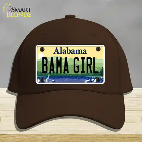 Bama Girl Alabama Novelty License Plate Hat Cotton / Dark Brown