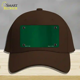 Green Metallic Solid Novelty License Plate Hat Cotton / Dark Brown