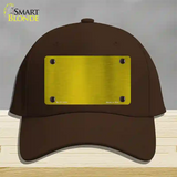 Yellow Metallic Solid Novelty License Plate Hat Cotton / Dark Brown