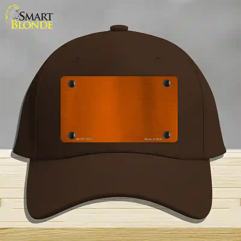 Orange Metallic Solid Novelty License Plate Hat Cotton / Dark Brown