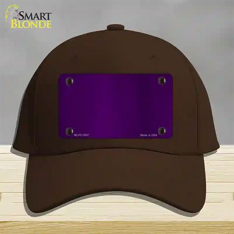 Purple Metallic Solid Novelty License Plate Hat Cotton / Dark Brown