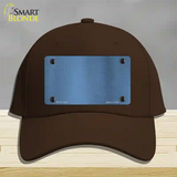 Light Blue Metallic Solid Novelty License Plate Hat Cotton / Dark Brown