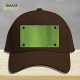 Lime Green Metallic Solid Novelty License Plate Hat Cotton / Dark Brown