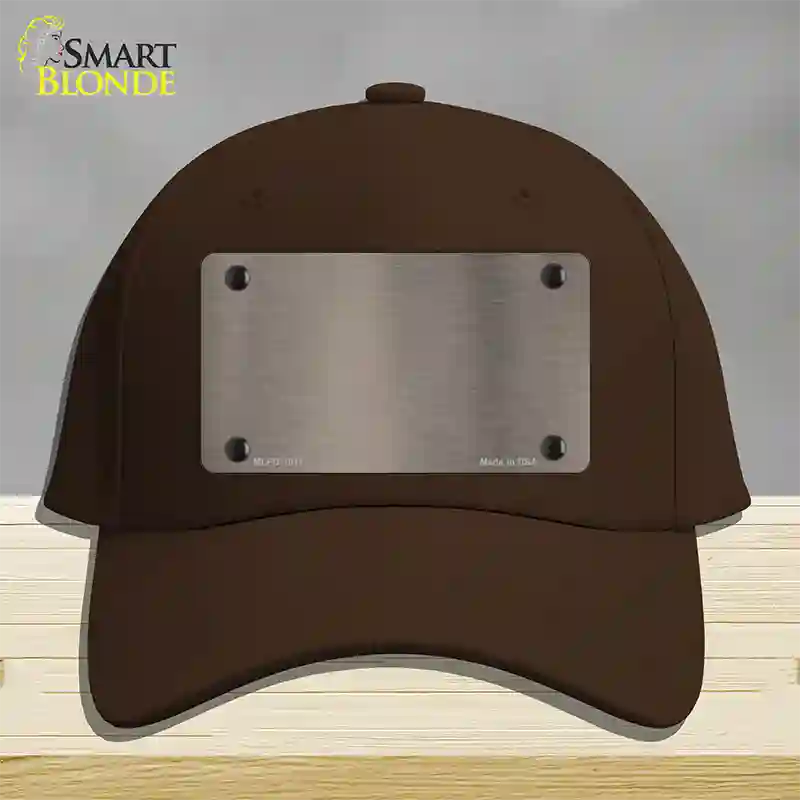 Tan Metallic Solid Novelty License Plate Hat Cotton / Dark Brown