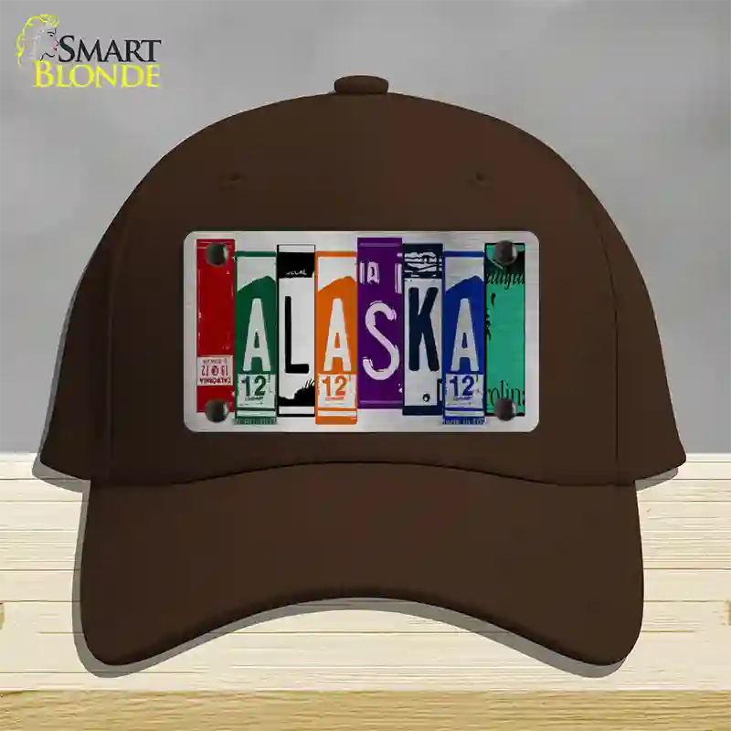 Alaska License Plate Art Novelty License Plate Hat Cotton / Dark Brown