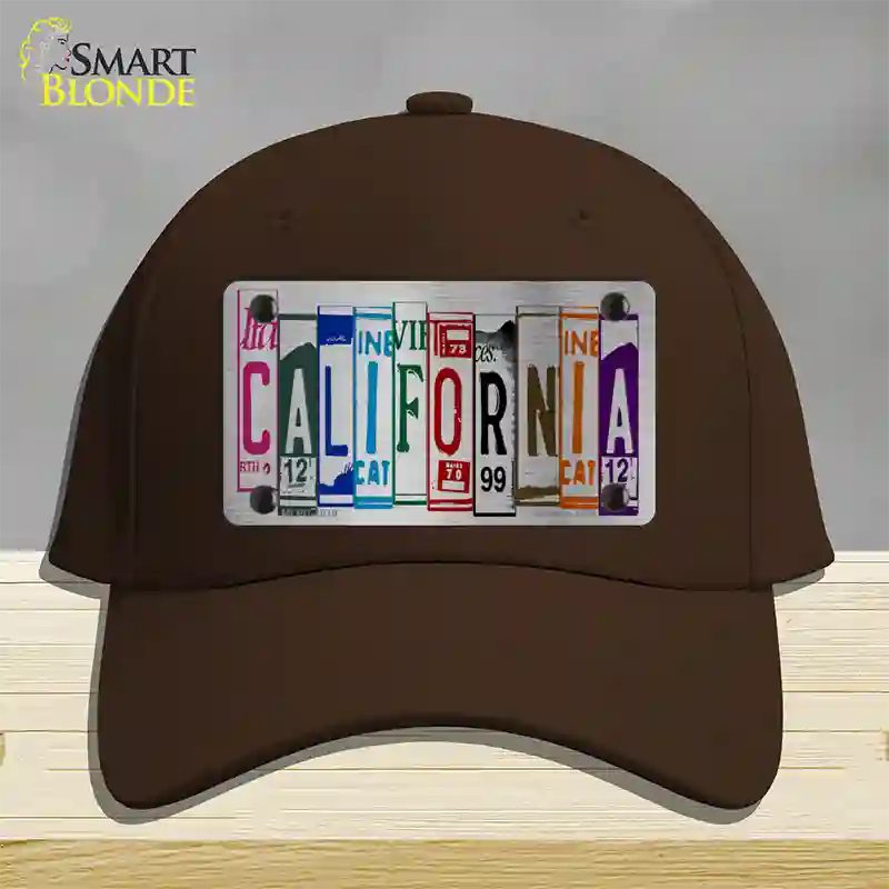 California License Plate Art Novelty License Plate Hat Cotton / Dark Brown