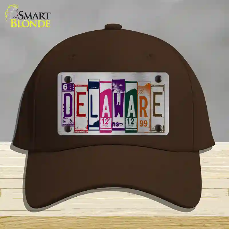 Delaware License Plate Art Novelty License Plate Hat Cotton / Dark Brown