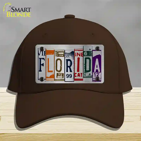 Florida License Plate Art Novelty License Plate Hat Cotton / Dark Brown