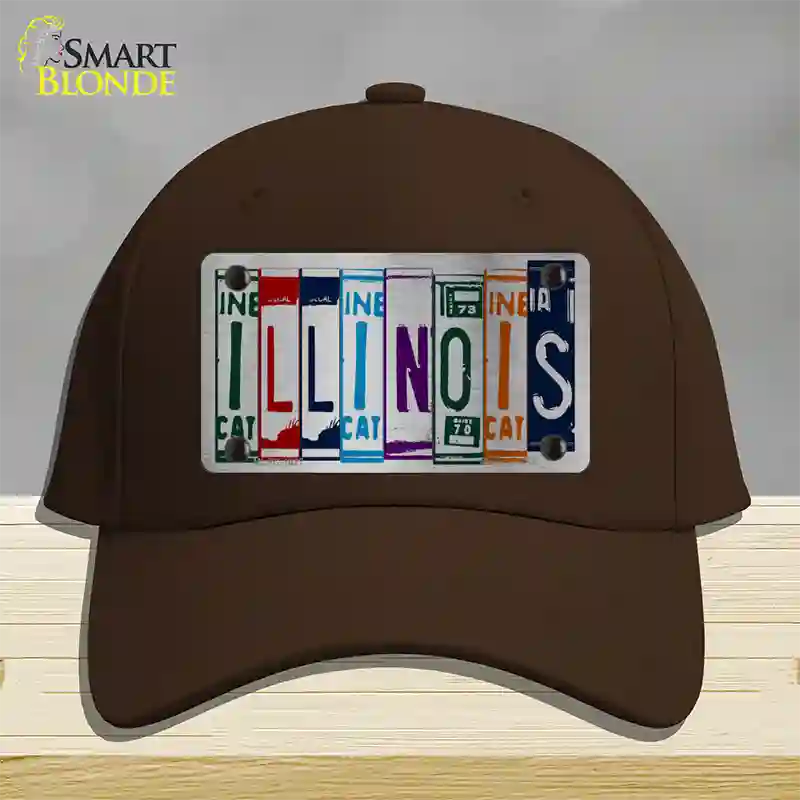 Illinois License Plate Art Novelty License Plate Hat Cotton / Dark Brown