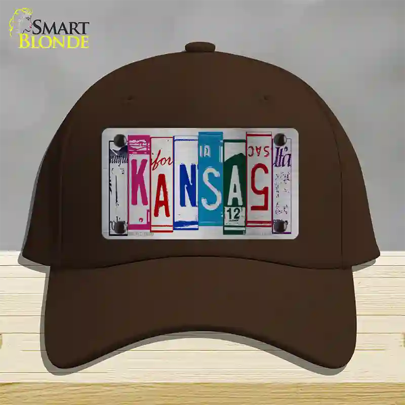 Kansas License Plate Art Novelty License Plate Hat Cotton / Dark Brown