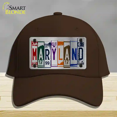 Maryland License Plate Art Novelty License Plate Hat Cotton / Dark Brown