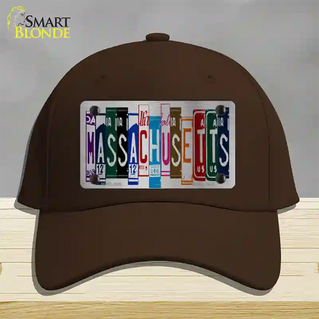 Massachusetts License Plate Art Novelty License Plate Hat Cotton / Dark Brown