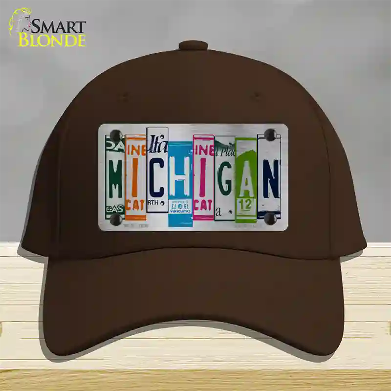 Michigan License Plate Art Novelty License Plate Hat Cotton / Dark Brown