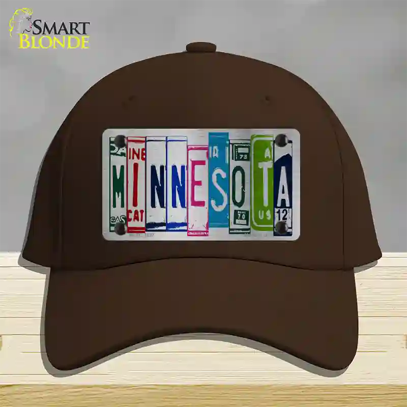 Minnesota License Plate Art Novelty License Plate Hat Cotton / Dark Brown