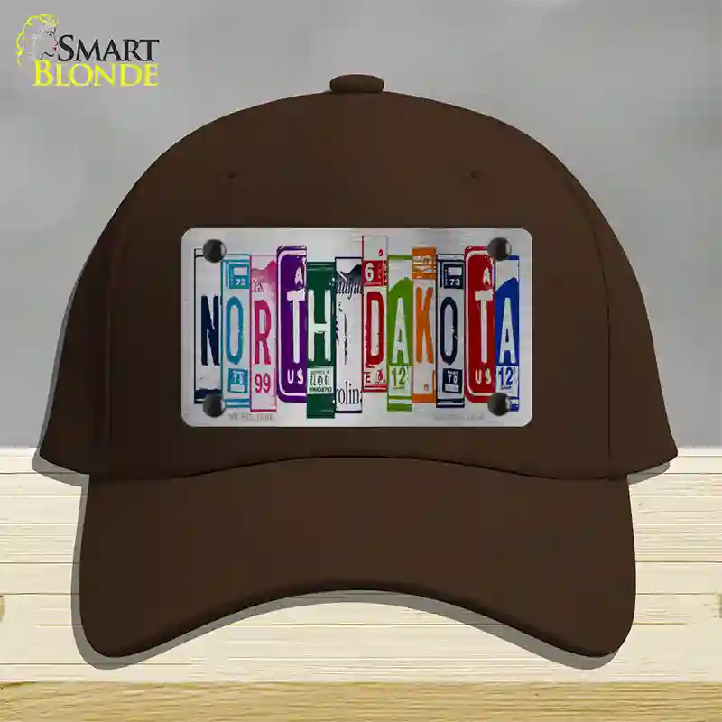 North Dakota License Plate Art Novelty License Plate Hat Cotton / Dark Brown