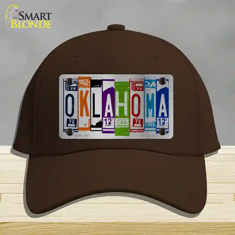 Oklahoma License Plate Art Novelty License Plate Hat Cotton / Dark Brown