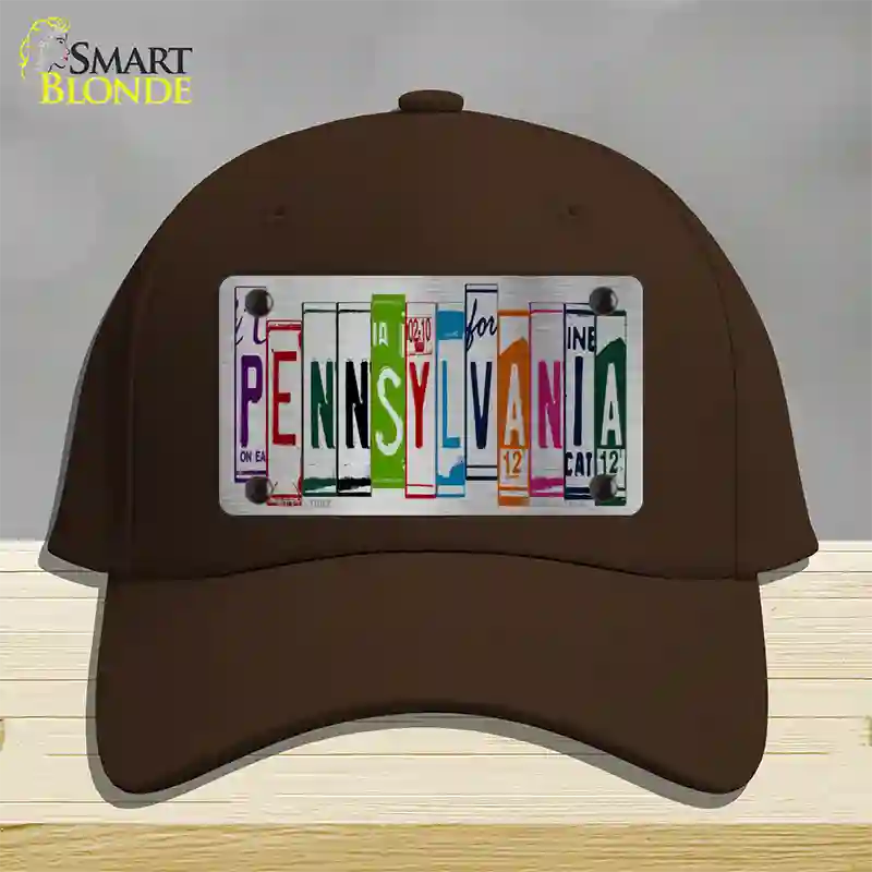 Pennsylvania License Plate Art Novelty License Plate Hat Cotton / Dark Brown